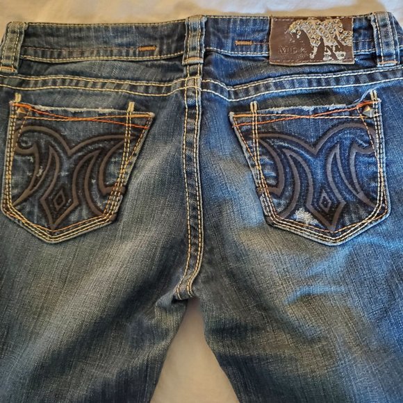 MEK Women's Distressed Frisco Bootcut Jeans Size 27/32 - Picture 4 of 4